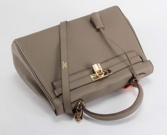 Hermes Kelly 32cm Togo Leather Handbags 6018 Dark Grey Golden