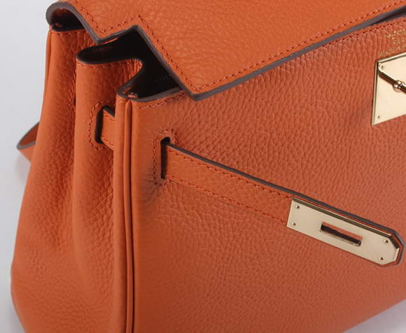 Hermes Kelly 32cm Togo Leather Handbags 6018 Orange Golden