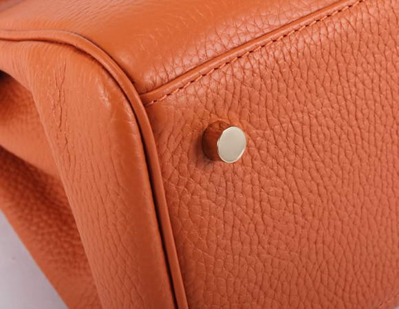 Hermes Kelly 32cm Togo Leather Handbags 6018 Orange Golden