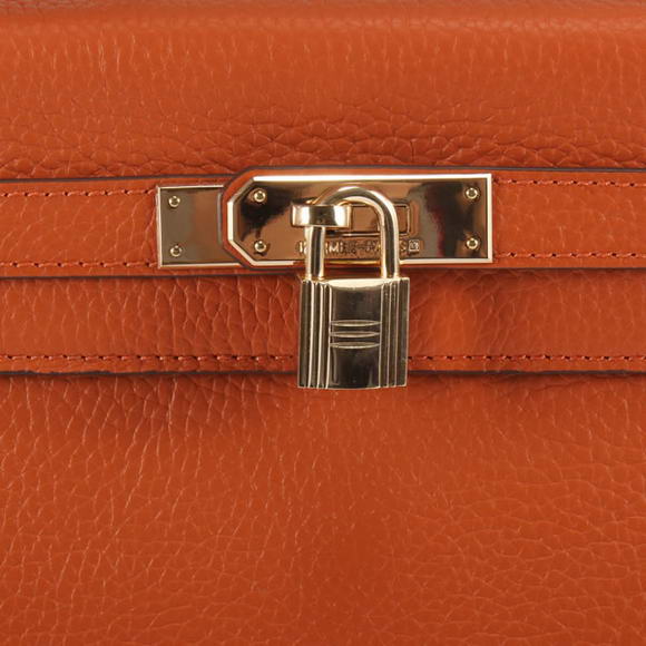 Hermes Kelly 32cm Togo Leather Handbags 6018 Orange Golden