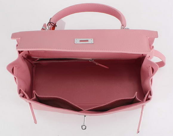 Hermes Kelly 32cm Togo Leather Handbags 6018 Pink Silver