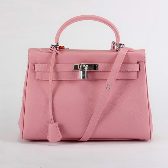 Hermes Kelly 32cm Togo Leather Handbags 6018 Pink Silver