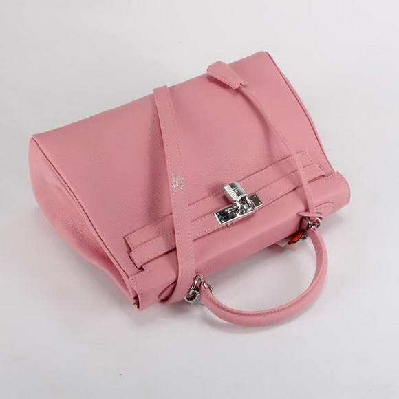 Hermes Kelly 32cm Togo Leather Handbags 6018 Pink Silver