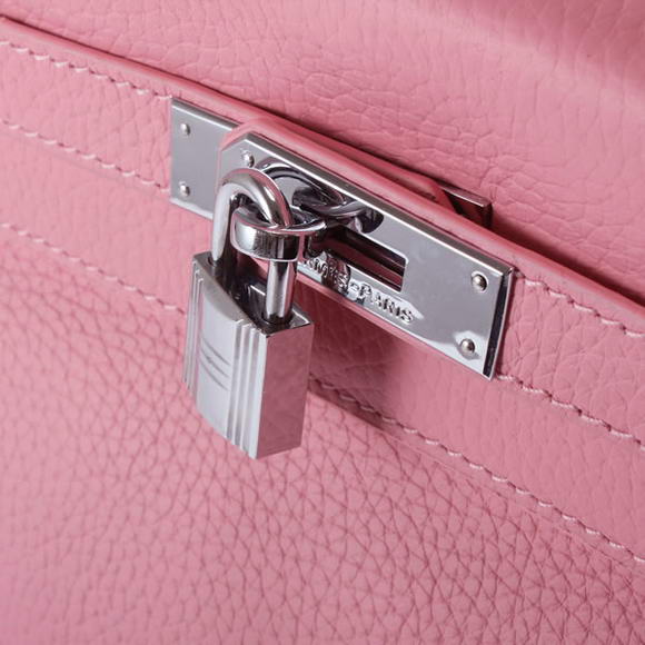 Hermes Kelly 32cm Togo Leather Handbags 6018 Pink Silver