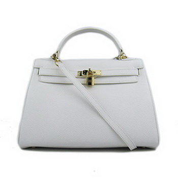 Hermes Kelly 32cm Togo Leather Handbags 6018 White Golden