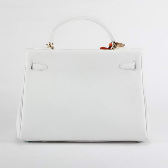 Hermes Kelly 32cm Togo Leather Handbags 6018 White Golden