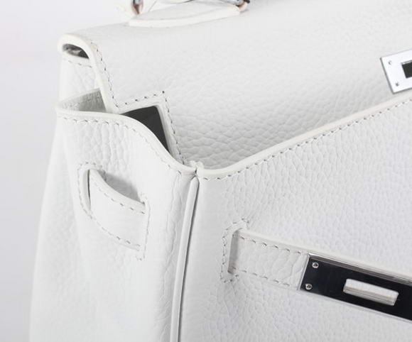 Hermes Kelly 32cm Togo Leather Handbags 6018 White Silver