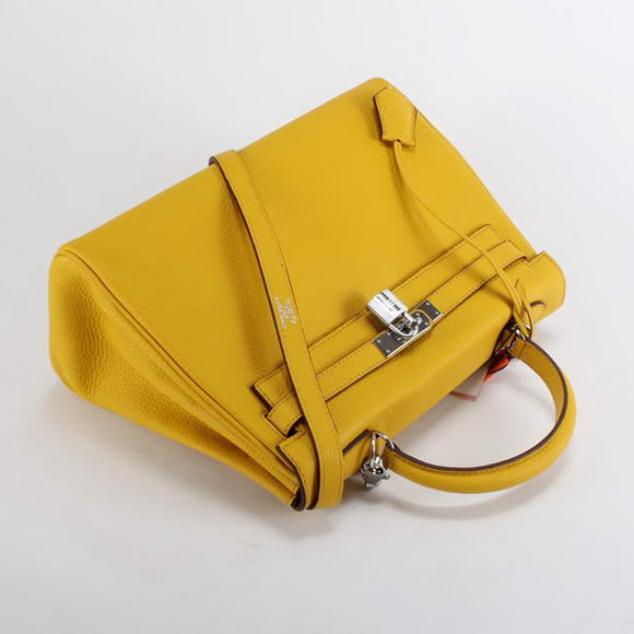 Hermes Kelly 32cm Togo Leather Handbags 6018 Yellow Silver