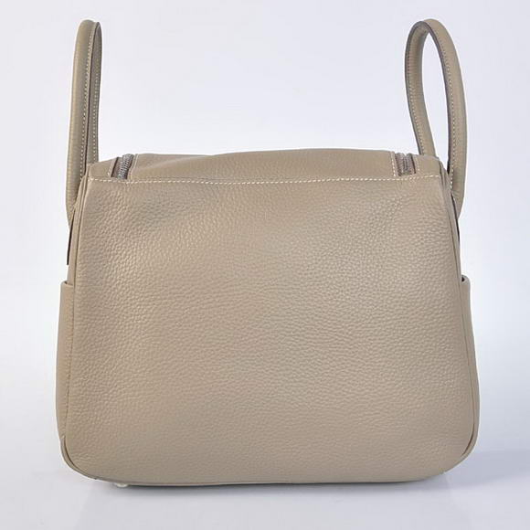 Hermes Lindy 30CM Havanne Handbags 1057 Grey Leather Silver Hardware