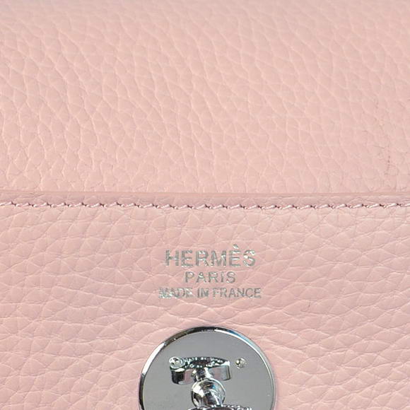 Hermes Lindy 30CM Havanne Handbags 1057 Pink Leather Silver Hardware