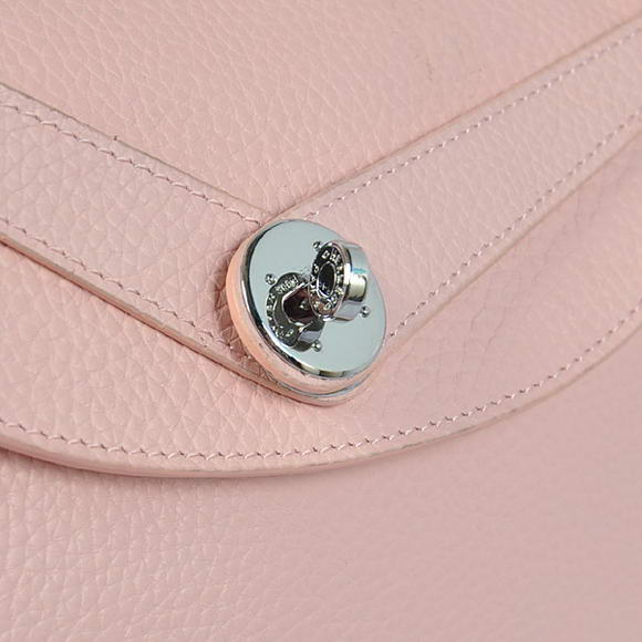 Hermes Lindy 30CM Havanne Handbags 1057 Pink Leather Silver Hardware