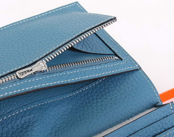 Hermes Bearn Japonaise Bi-Fold A208 Blue