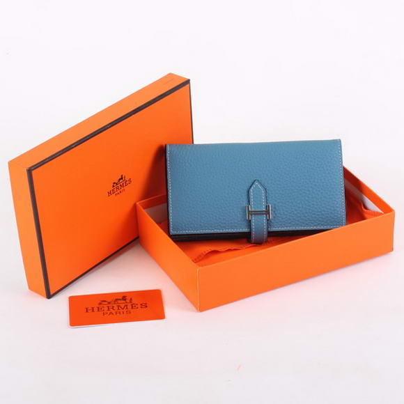 Hermes Bearn Japonaise Bi-Fold A208 Blue