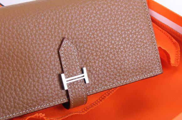 Hermes Bearn Japonaise Bi-Fold A208 Coffee