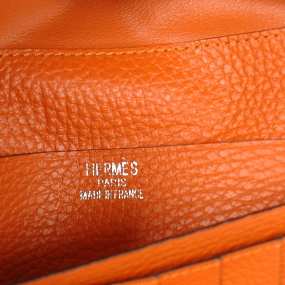 Hermes Bearn Japonaise Smooth Leather Tri-Fold Wallet H308 Orange