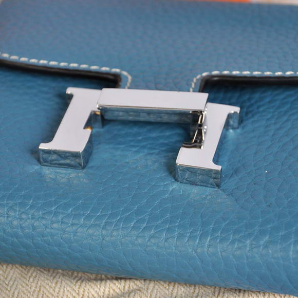 Hermes Constance Togo Leather Wallets A608 Blue