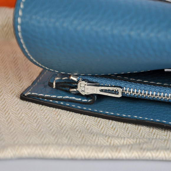 Hermes Constance Togo Leather Wallets A608 Blue