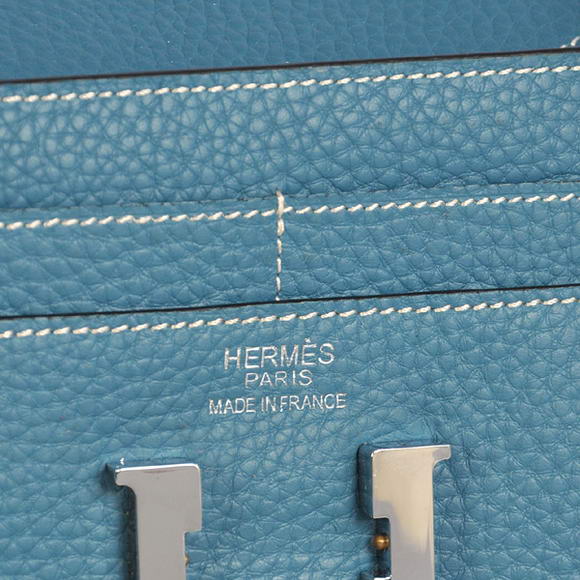 Hermes Constance Togo Leather Wallets A608 Blue