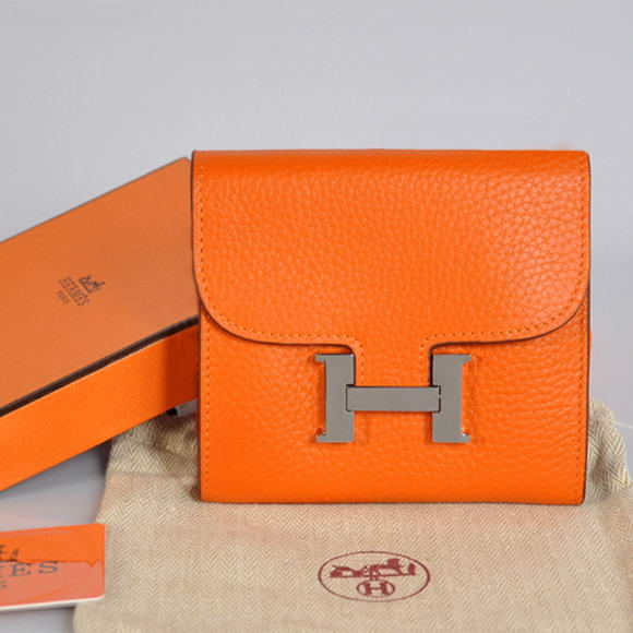 Hermes Constance Wallets Togo Leather A608 Orange