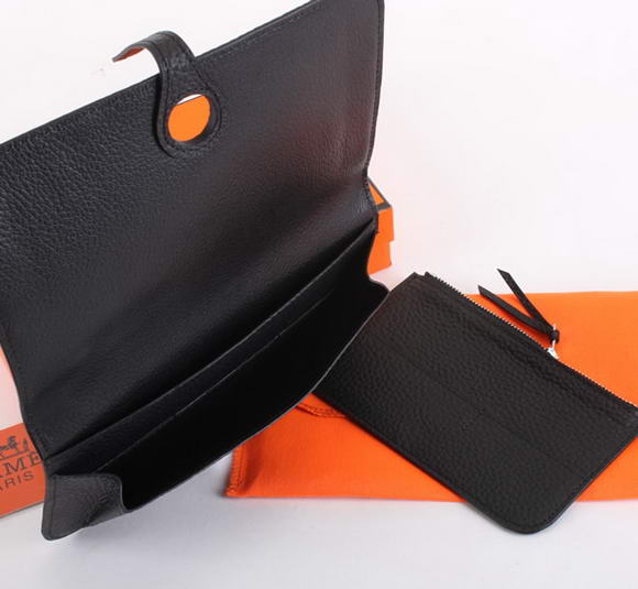 Hermes Dogon Combined Wallets A508 Black