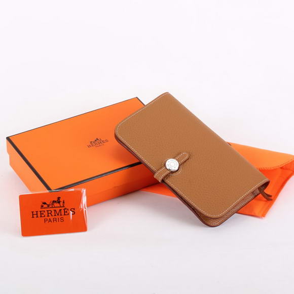 Hermes Dogon Combined Wallets A508 Coffee