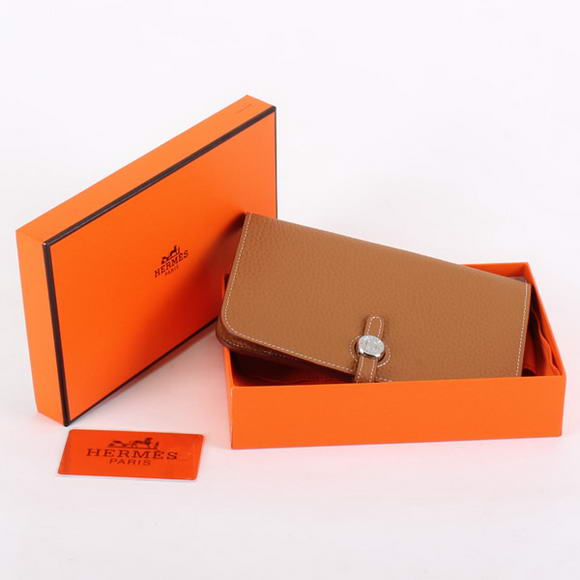 Hermes Dogon Combined Wallets A508 Coffee