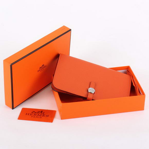 Hermes Dogon Combined Wallets A508 Orange