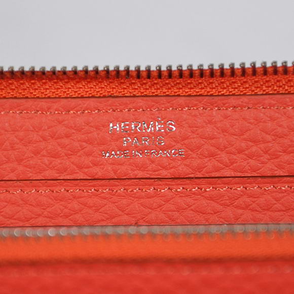 Hermes Evelyn Long Wallet Zip Purse A808 Light Red