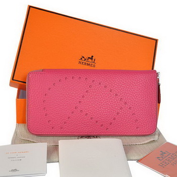 Hermes Evelyn Long Wallet Zip Purse A808 Peach