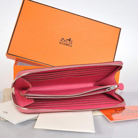 Hermes Evelyn Long Wallet Zip Purse A808 Peach