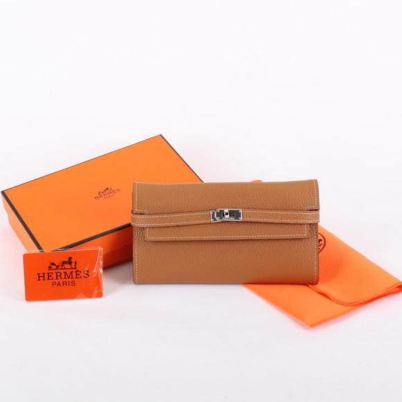 Hermes Kelly Bi-Fold Wallet A708 Coffee