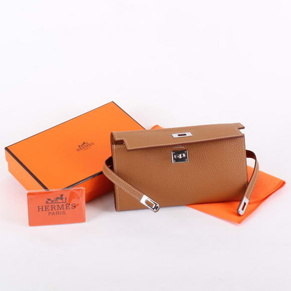 Hermes Kelly Bi-Fold Wallet A708 Coffee