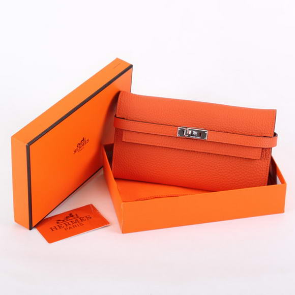 Hermes Kelly Bi-Fold Wallet A708 Orange