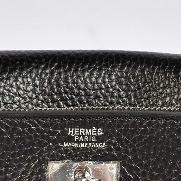 Hermes Kelly Wallet Togo Leather Bi-Fold Purse A708 Black