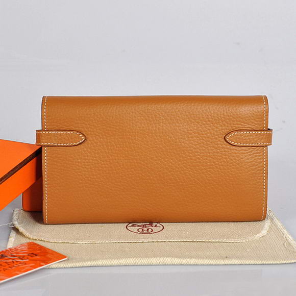 Hermes Kelly Wallet Togo Leather Bi-Fold Purse A708 Camel