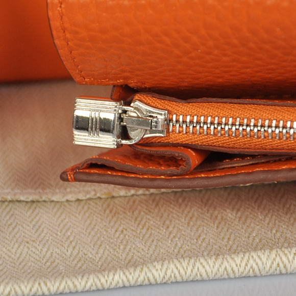 Hermes Kelly Wallet Togo Leather Bi-Fold Purse A708 Orange