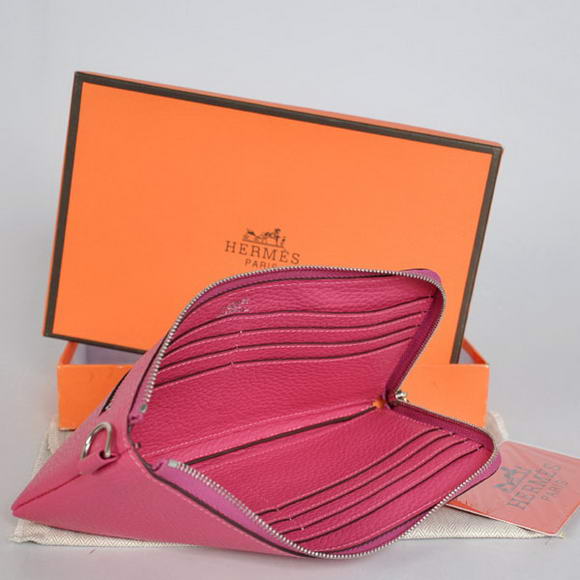 Hermes Zipper Cards Wallet Togo Leather A908 Peach