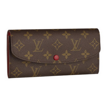 Louis Vuitton M60136 Monogram Canvas Emilie Wallet Rouge