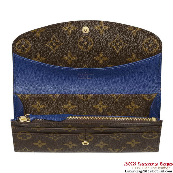 Louis Vuitton M60138 Monogram Canvas Emilie Wallet Bleu