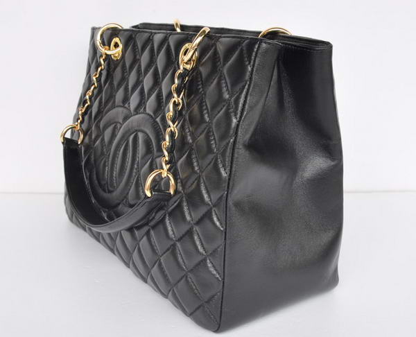 buy Cheap Chanel A50995 Black Sheepskin Leather Shoulder Bag Gold