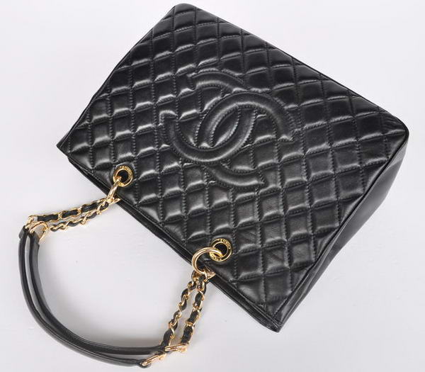 buy Cheap Chanel A50995 Black Sheepskin Leather Shoulder Bag Gold