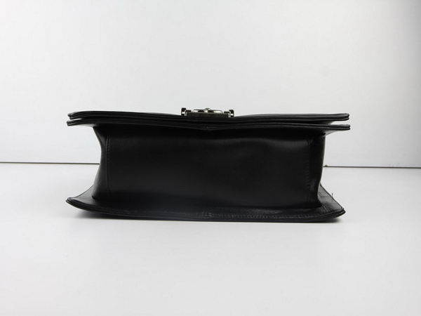 Chanel A67026 Black Lambskin Leather Le Boy Flap Shoulder Bag