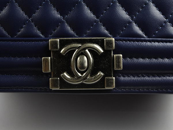 Chanel A67026 Royalblue Large Le Boy Flap Shoulder Bag Silver