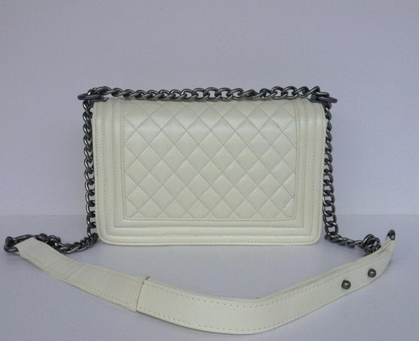 Chanel A67086 Offwhite Le Boy Flap Shoulder Bag Silver