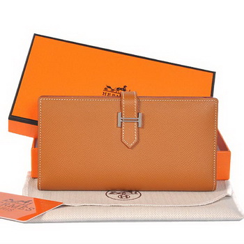 Hermes Bearn Wallet Original Smooth Leather Camel