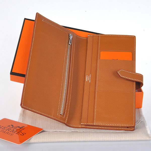 Hermes Bearn Wallet Original Smooth Leather Camel