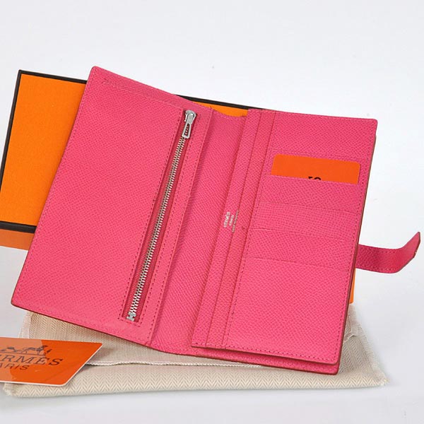 Hermes Bearn Wallet Original Smooth Leather Peach