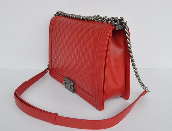 Hot Style Chanel A67086 Red Le Boy Flap Shoulder Bag Silver