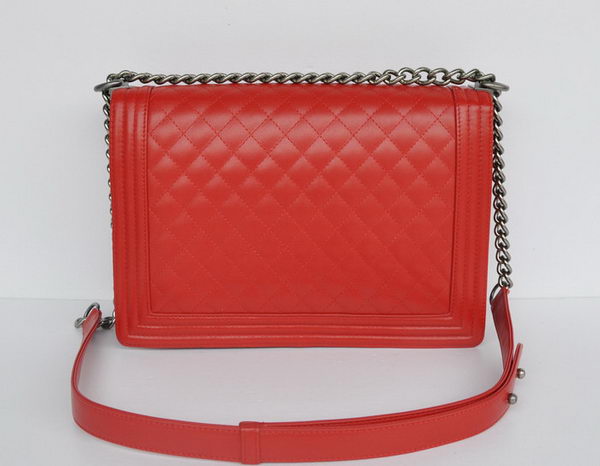 Hot Style Chanel A67086 Red Le Boy Flap Shoulder Bag Silver