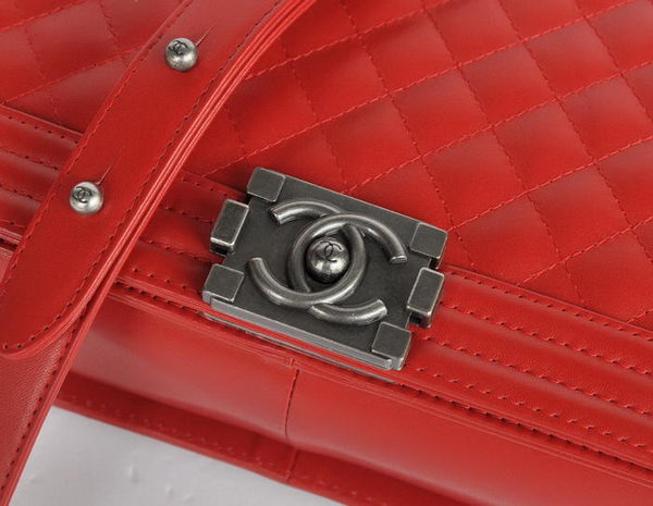 Hot Style Chanel A67086 Red Le Boy Flap Shoulder Bag Silver